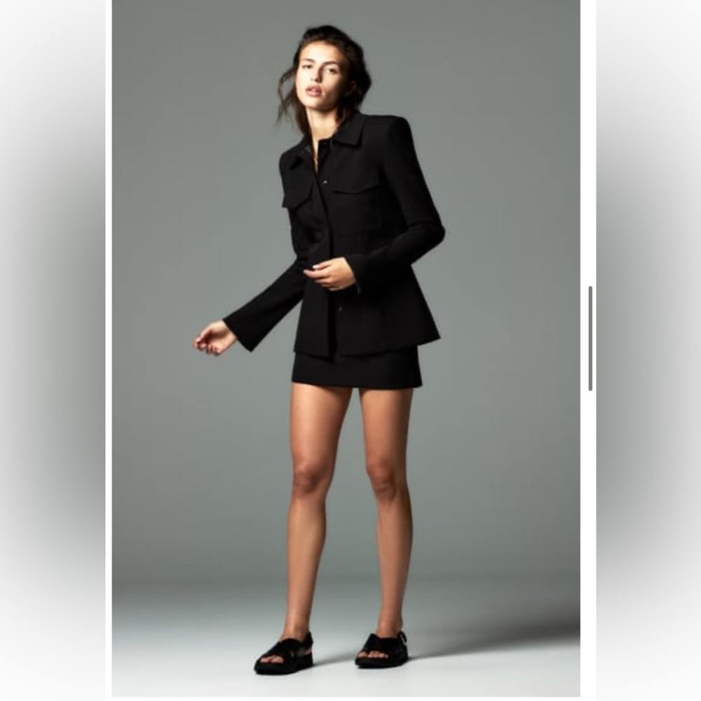 ZARA limited edition black shoulder pad shirt/jacket XS